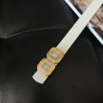 Square Long Silver Buckle Slim Women Belt Jacket Belt Shirt Belt Dress Belt