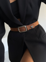 Square Buckle Heart Accessory Women Pants Belt Jacket Belt Shirt Belt Dress Belt