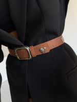 Square Buckle Heart Accessory Women Pants Belt Jacket Belt Shirt Belt Dress Belt - Image 2