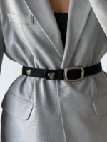 Square Buckle Heart Accessory Women Pants Belt Jacket Belt Shirt Belt Dress Belt