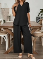 Sienna Γυναικείο Σετ με Παντελόνι Oversized Palazzo - Image 3