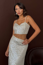 Elysia Γυναικείο Crop Top με Παγιέτες