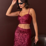 Lumina Γυναικείο Crop Top με Παγιέτες