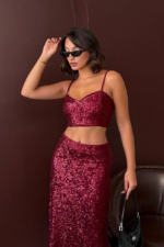 Lumina Γυναικείο Crop Top με Παγιέτες
