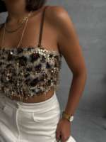 Serena Γυναικείο Crop Top με Παγιέτες - Image 2