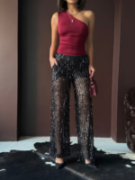Crystal Γυναικεία Παντελόνα Palazzo Glam - Image 2