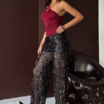 Crystal Γυναικεία Παντελόνα Palazzo Glam