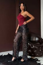 Crystal Γυναικεία Παντελόνα Palazzo Glam