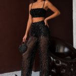 Crystal Γυναικεία Παντελόνα Palazzo Glam