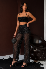Crystal Γυναικεία Παντελόνα Palazzo Glam