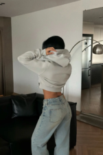 Hailey Cropped Zip Hoodie - Image 4