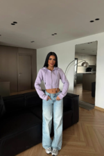 Kiara Cropped Zip Hoodie - Image 3