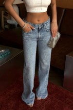 Crystal Γυναικείο Τζιν Παντελόνι Wide Leg - Image 2