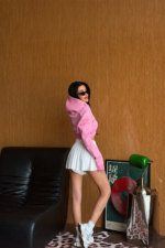 Candy Pink Crop Hoodie - Image 4