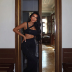 Selena Γυναικείο Maxi Φόρεμα Cut-Out Glitter