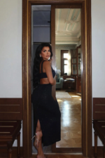 Selena Γυναικείο Maxi Φόρεμα Cut-Out Glitter - Image 3