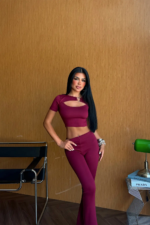 Bordeaux Muse Γυναικείο Σετ Καμπάνα με Cut Out Crop Top - Image 2