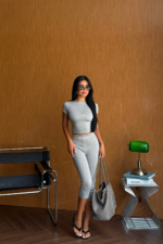 Luna Γυναικείο Σετ Crop Top & Capri Κολάν