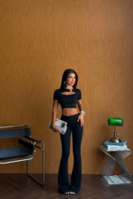 Selena Γυναικείο Σετ Crop Top & Παντελόνι Καμπάνα - Image 3