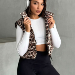 Misty Γυναικείο Γιλέκο με Leopard Print