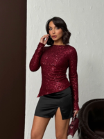 Elysia Γυναικεία Μπλούζα με Παγιέτες Glam - Image 2